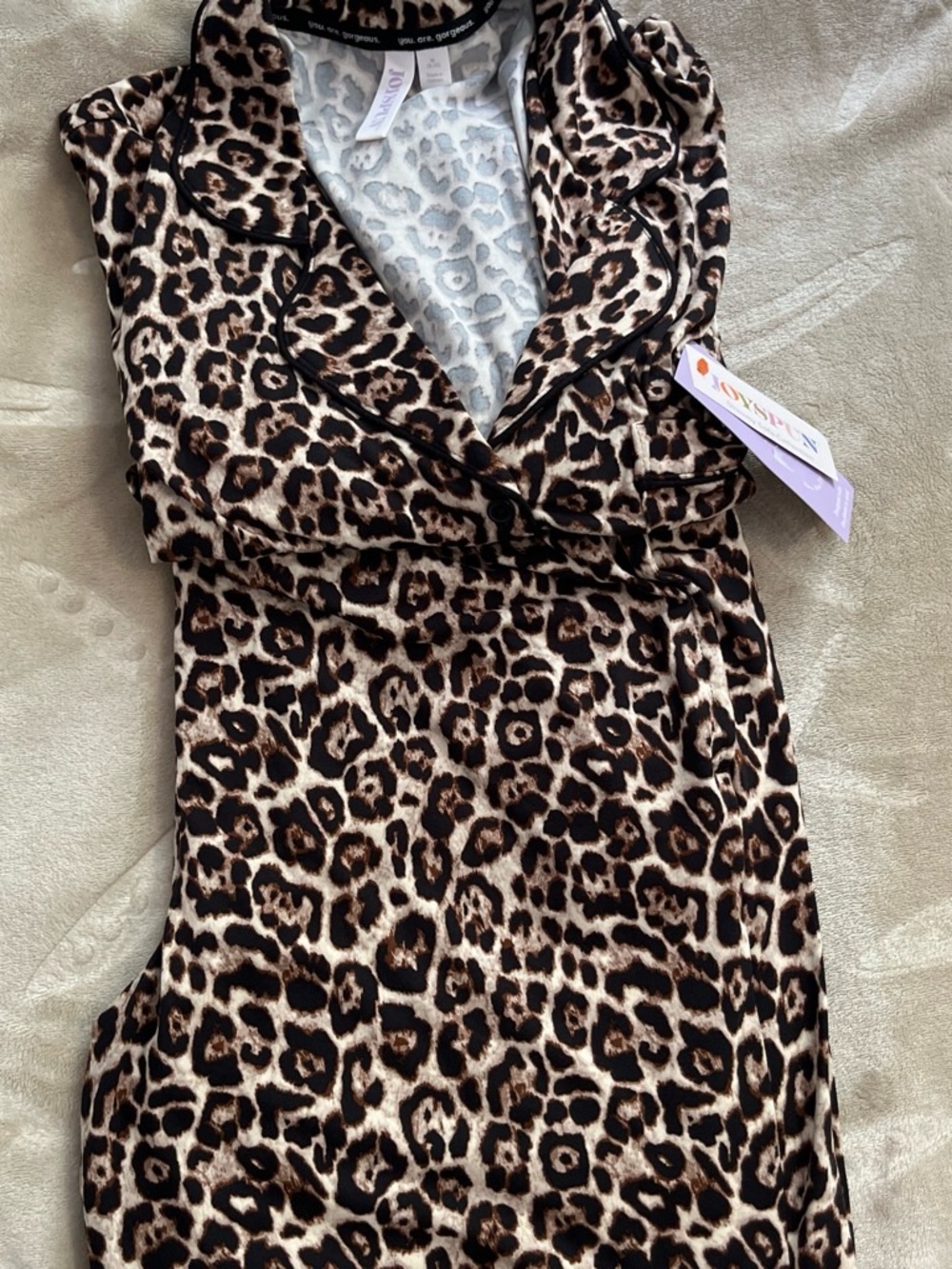 Women’s two-piece pajama set with animal print size M 8-10